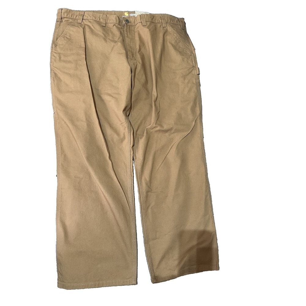 Carhartt Mens 48x32 Brown Rugged Flex Relaxed Fit Duck Dungaree Pants 103279